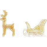 Reindeer vuče saonice Topla bijela 30 x 12 x 55 cm PET | shoptok.hr