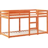 Krevet na kat s krovom voštano smeđi 90x200 cm masivna borovina | shoptok.hr