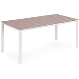 Multi Garden Vrtni stol za 6 osoba 156 × 78 cm, polywood, vrtni namještaj, bež-bijeli | shoptok.hr