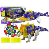  Dinobots 2 u 1 sačmarica za dinosaure Triceratops + meta - ljubičasti | Shoptok.si