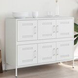 Maison Chic Komoda - Predalnik bela 100,5x39x79 cm jeklo, (21715868) | Shoptok.si