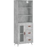 Maison Chic Visoka Komoda - Predalnik betonsko siva 69,5x34x180 cm inženirski les, (21719687) Cene