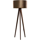 QAZQA Stoječa svetilka na treh nogah, orehov les z bronastim žametnim odtenkom 50 cm - Tripod Classic Cene