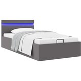  Hidraulični okvir za krevet od umjetne kože LED sivi 100x200 cm | Eponuda.com