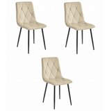  Set od 3 LIBRA stolice - svijetlo bež baršun / crne noge | shoptok.hr