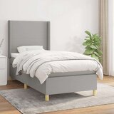  Box spring postelja z vzmetnico svetlo siv 100x200 cm blago, (20789987) | Shoptok.si