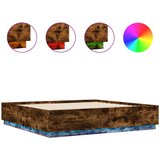Furnova Posteljni okvir z LED lučkami dim. hrast 200x200 cm inž. les, (21936508) | Shoptok.si