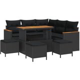vidaXL 9-dijelni vrtni sofa set s jastučićima crni poli ratan acacia, 4-dijelni vrtni blagovaonski set s jastučićima crni poli ratan acacia Cijene