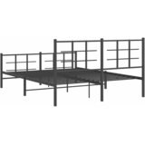  Metalni okvir kreveta uzglavlje i podnožje crni 150x200 cm | shoptok.hr