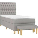 Box spring krevet s madracem svjetlosivi 90x190 cm od tkanine | shoptok.hr