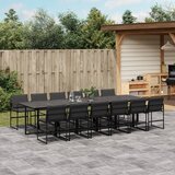  13dijelni vrtni blagovaonski set s jastucima crni od tekstilena | shoptok.hr