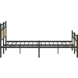 Metalni Kovinski posteljni okvir brez vzmetnice sonoma hrast 200x200 cm, (21829644) | Shoptok.si