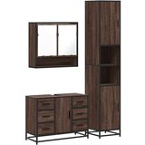 vidaXL 3-dijelni set kupaonskog namještaja boja smeđeg hrasta drveni | shoptok.hr