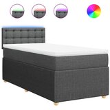  Krevet s oprugama i madracem tamnosivi 100 x 200 cm od tkanine | shoptok.hr