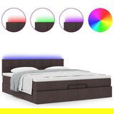  Okvir kreveta s madracima tamnosmeđi 200x200cm tkanine | shoptok.hr