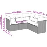  5-dijelni set vrtnih sofa s jastucima poliratan smeđi | shoptok.hr