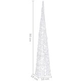 vidaXL Akrilni ukrasni stožac s LED svjetlima topli bijeli 90 cm | shoptok.hr