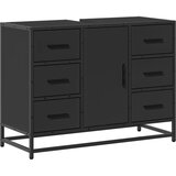 Maison Chic Kopalniška omarica za umivalnik - Umivalniška omarica črna 80x33x60 cm inženirski les, (21758868) | Shoptok.si