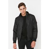 Trendyol Black Men Regular Fit Stand Up Collar Fleece Coat Cene