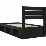  Krevetna konstrukcija Crna 75 x 190 cm Čvrsto borovo drvo | shoptok.hr