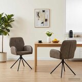  Okretne blagovaonske stolice 2 pcs Umetnička suknja koža | shoptok.hr