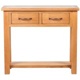 vidaXL Konzolna mizica z 2 predaloma 83x30x73 cm trdna hrastovina | Shoptok.si