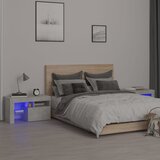 vidaXL Noćni ormarići 2 kom s LED svjetlima boja betona 70x36,5x40 cm Cijene
