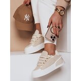 DStreet Sportowe sneakersy damskie KICKON beżowe | shoptok.hr