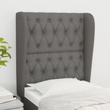  Uzglavlje s ušima tamnosivo 83 x 23 x 118/128 cm od tkanine | shoptok.hr
