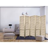  Japanski paravan - Beige Nature of the Forest - Mushrooms Flowers and Herbs on a Light Background | shoptok.hr
