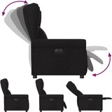  Električni naslonjač od tkanine crni | shoptok.hr