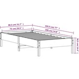 vidaXL Posteljni okvir 75x190 cm trdna borovina | Shoptok.si