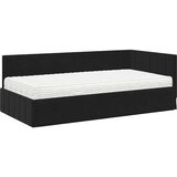  Kutni krevetni okvir s madracem 2 kom. Crna 90 x 190 cm Baršun | shoptok.hr