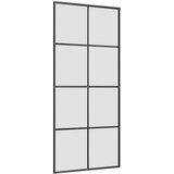  Klizna vrata s priborom crna 90 x 205 cm od ESG stakla | shoptok.hr