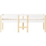 Lumor Postelja Mezzanine z varnostnimi ograjami - iz masivnega borovega lesa - 90x200 cm - bela, (22155940) | Shoptok.si