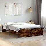 vidaXL Okvir kreveta boja hrasta 160x200 cm konstruirano drvo i metal | shoptok.hr