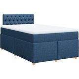 vidaXL Box spring postelja z vzmetnico modra 120x190 cm blago, (21307216) | Shoptok.si