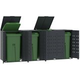 vidaXL Spremište za 4 kante za otpad antracit 276x79x117 cm čelično | shoptok.hr