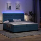 Krevet s opruga kutije s LED trakama Plava 200 x 200 cm Baršun | Eponuda.ba