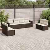  8-dijelni set vrtnih sofa s jastucima smeđi od poliratana | shoptok.hr