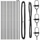 vidaXL Stebri za ograjo 13 kosov Siva Ø32 mm 170 cm Galvanizirana jekla | Shoptok.si