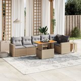 Maison Chic Seti vrtnega pohištva - Vrtna garnitura - Vrtni pohištvo set 7-delna z blazinami bež poli ratan, (21801629) | Shoptok.si