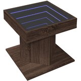  Stolić za kavu LED smeđa boja hrasta 50x50x45 cm drveni | shoptok.hr