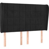 Maison Chic posteljno vzglavje - vzglavna omarica - nočna omarica z ušesi črno 147x23x118/128 cm žamet, (21712132) Cene
