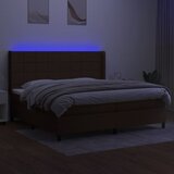  box spring s madracem LED tamnosmeđi 200x200 cm tkanina | shoptok.hr