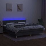  Box spring postelja z vzmetnico LED temno siva 160x200 cm blago, (20789219) | Shoptok.si