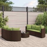  7-dijelni set vrtnih sofa od poliratana s jastucima smeđi | shoptok.hr