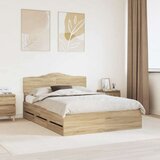  Okvir za krevet s ladicama Sonoma hrast 140 x 200 cm - sonoma hrast 140 x 200 cm | shoptok.hr