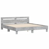  Okvir za krevet s uzglavljem i LED siva boja betona 180x200 cm | shoptok.hr