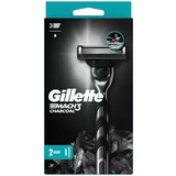 Gillette Mach3 Charcoal brivnik + nadomestne britvice 2 kos